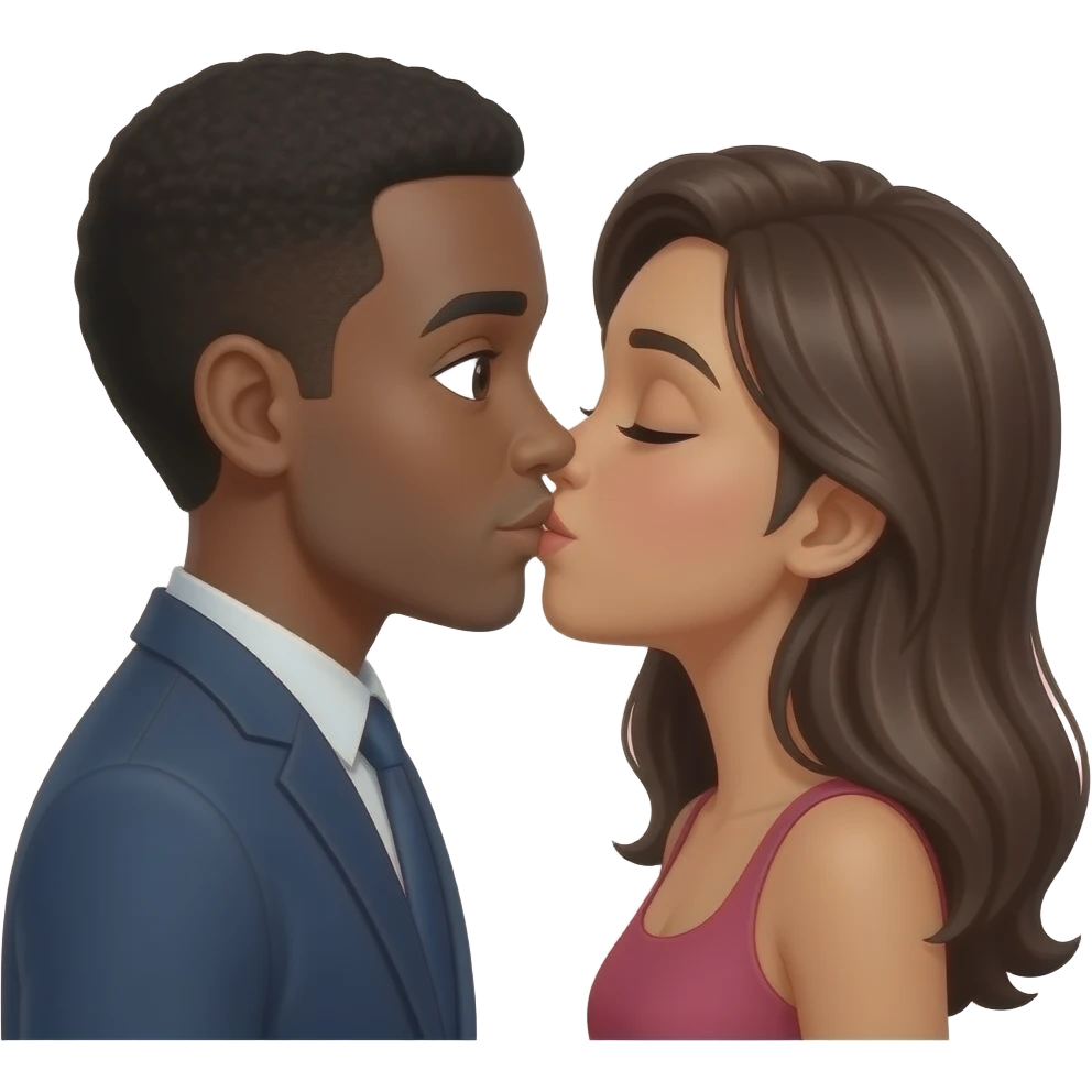 Making out black complexion emoji