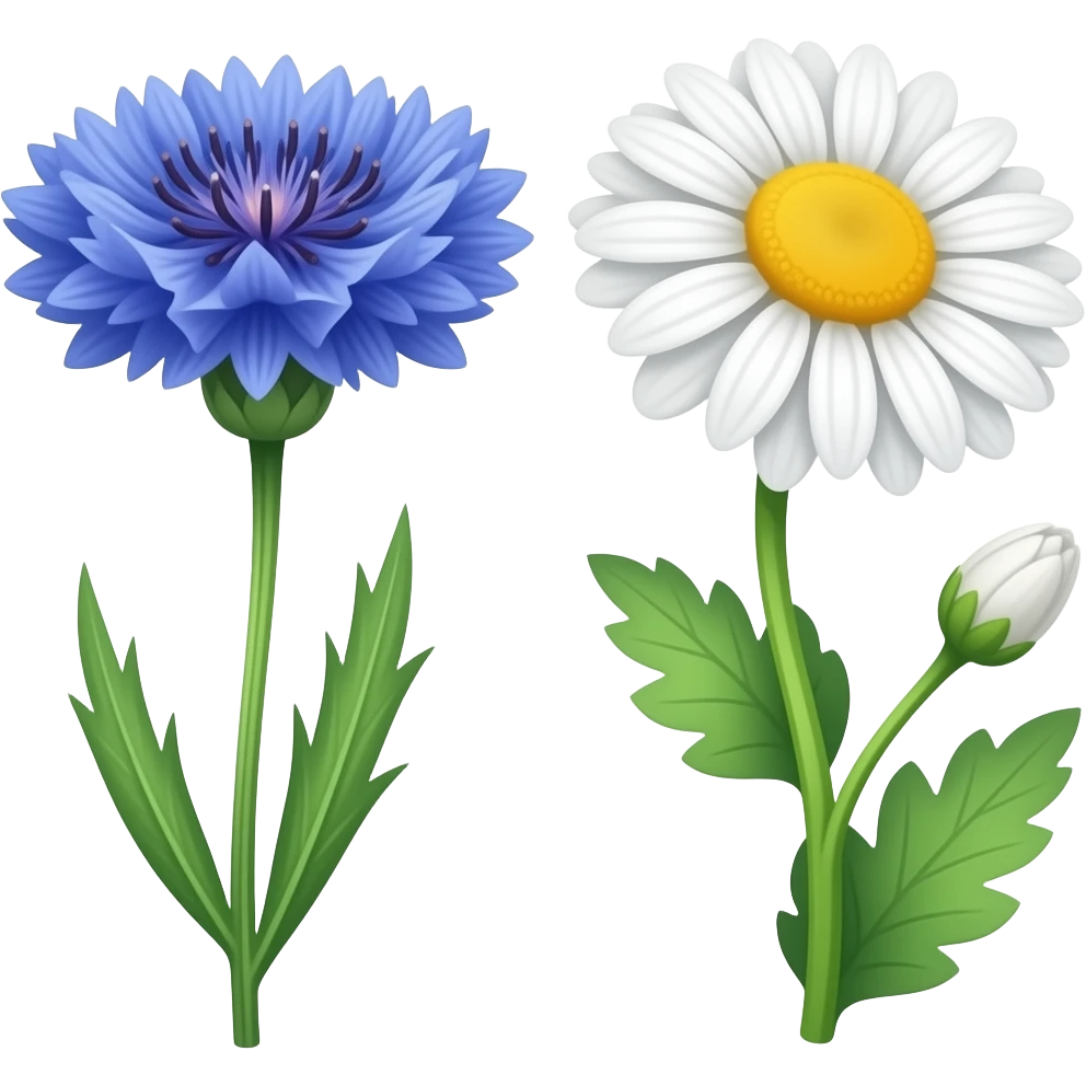 Cornflower and daisy emoji