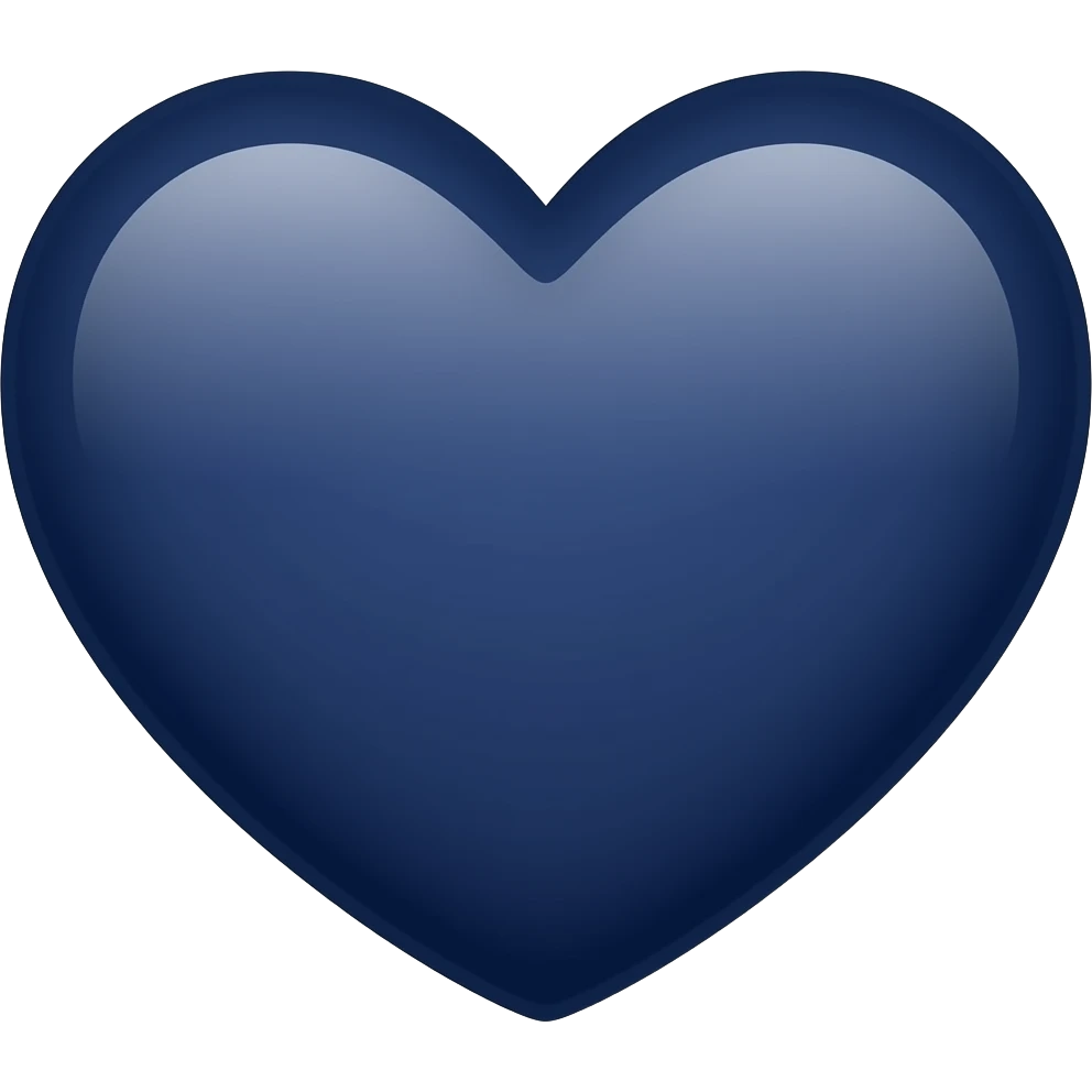 Navy blue dark heart emoji. emoji
