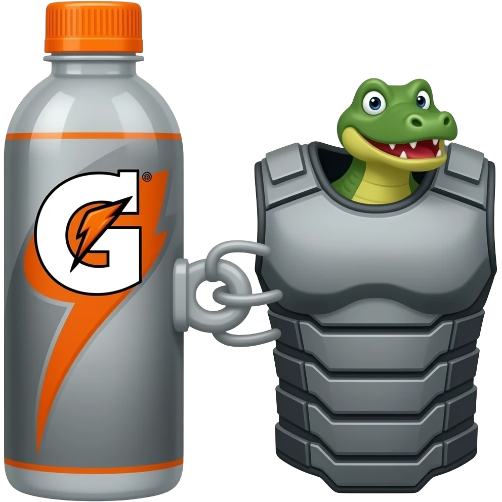 Gatorade, drink, and body armor and connect to each other emoji