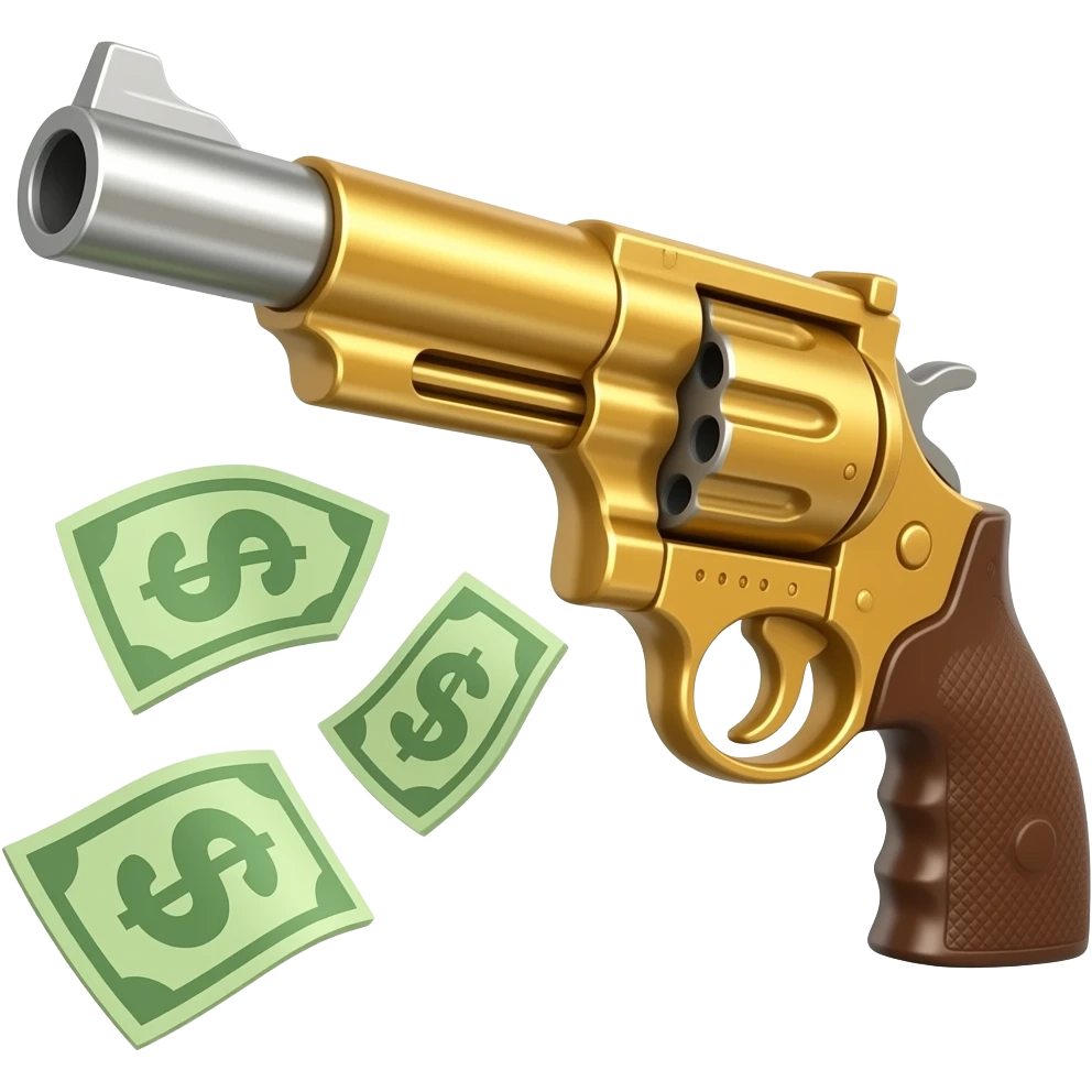 money spitting gun emoji