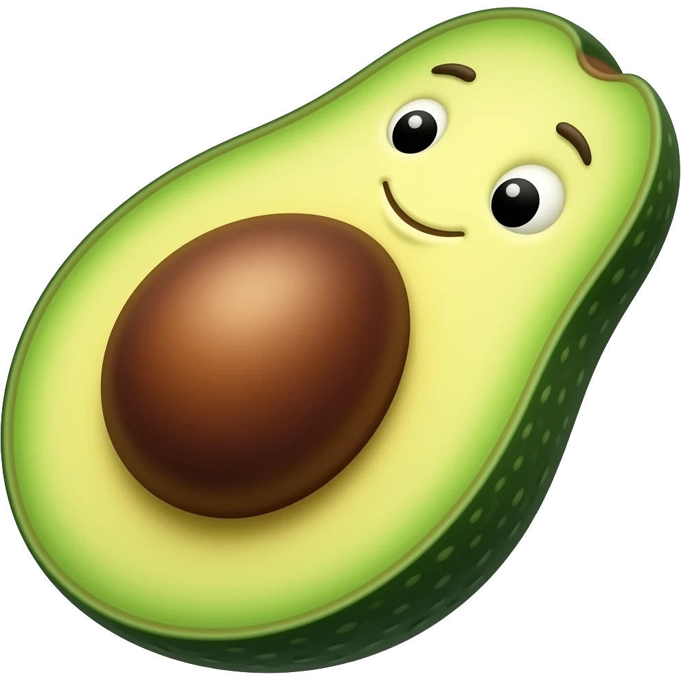 Cute flirting avocado emoji