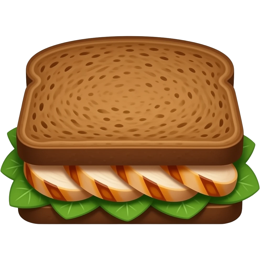 Бутерброд с черным хлебом с курицей и шпинатом emoji