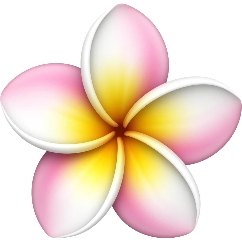 white yellow pink plumeria flower emoji