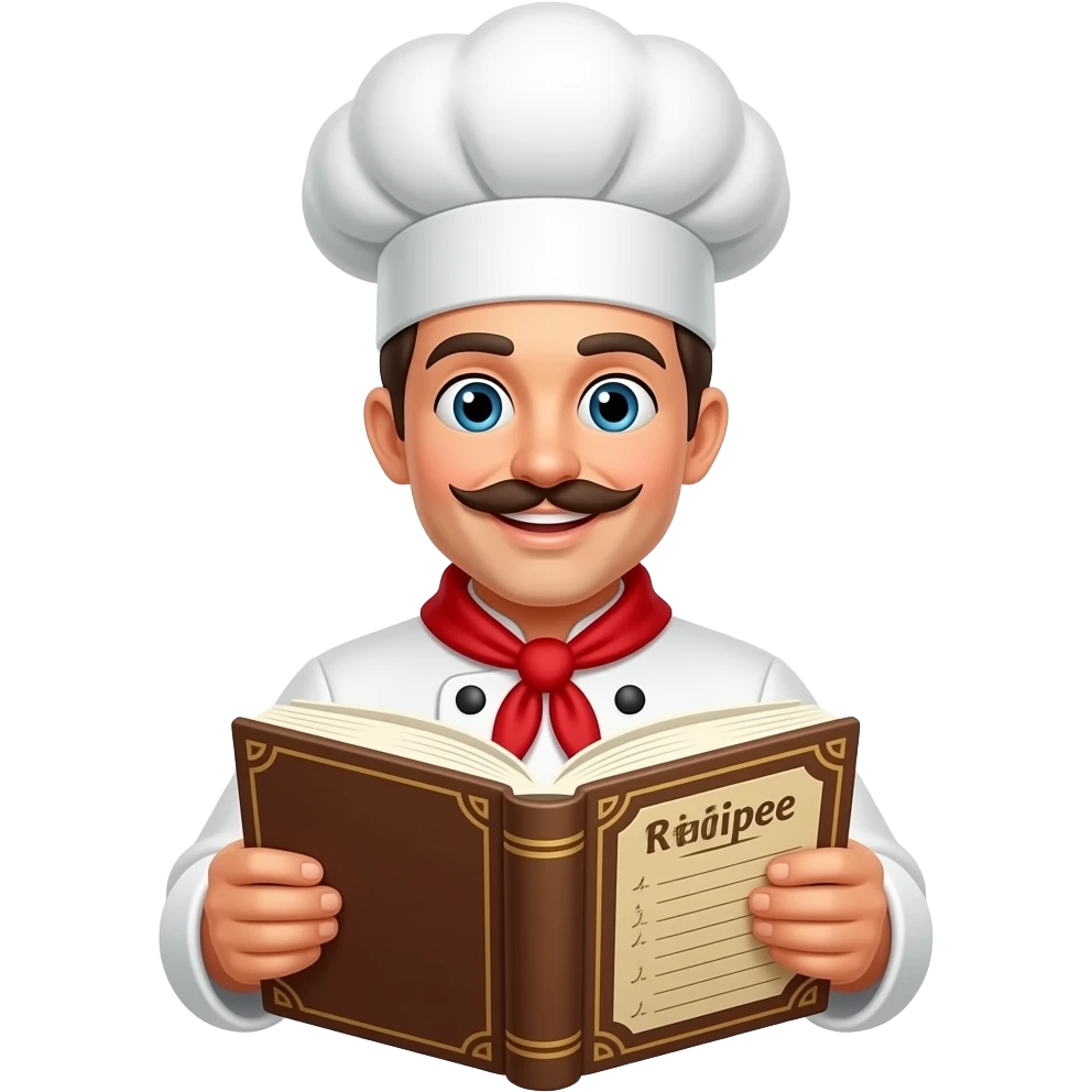 chef reading recipe book emoji