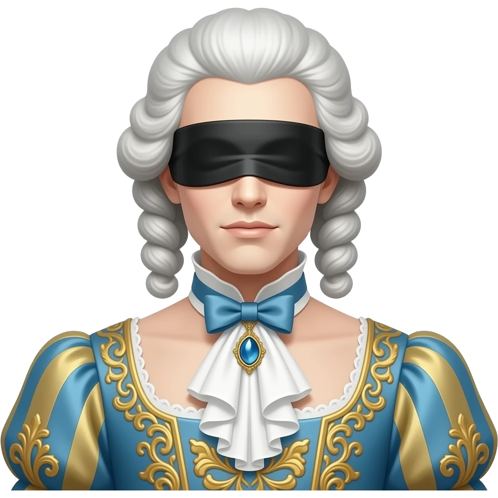 rococo dress guy mannequin blindfolded clothing doll emoji