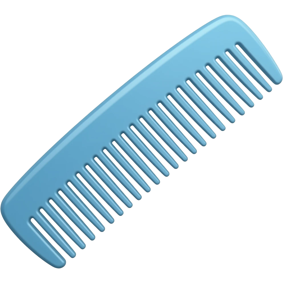 Simple blue hair comb. Classic emoji, subtle shading, matte colors ...