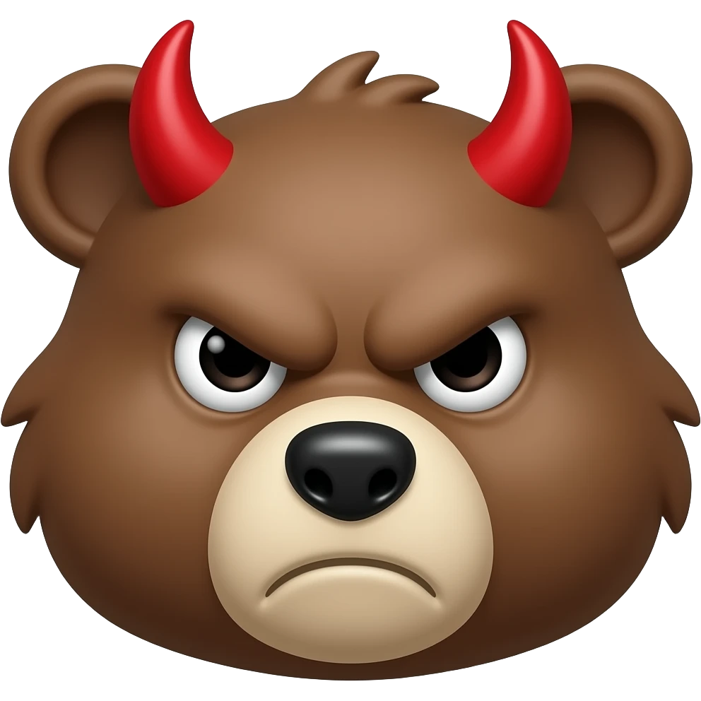 bear head red devil angry emoji
