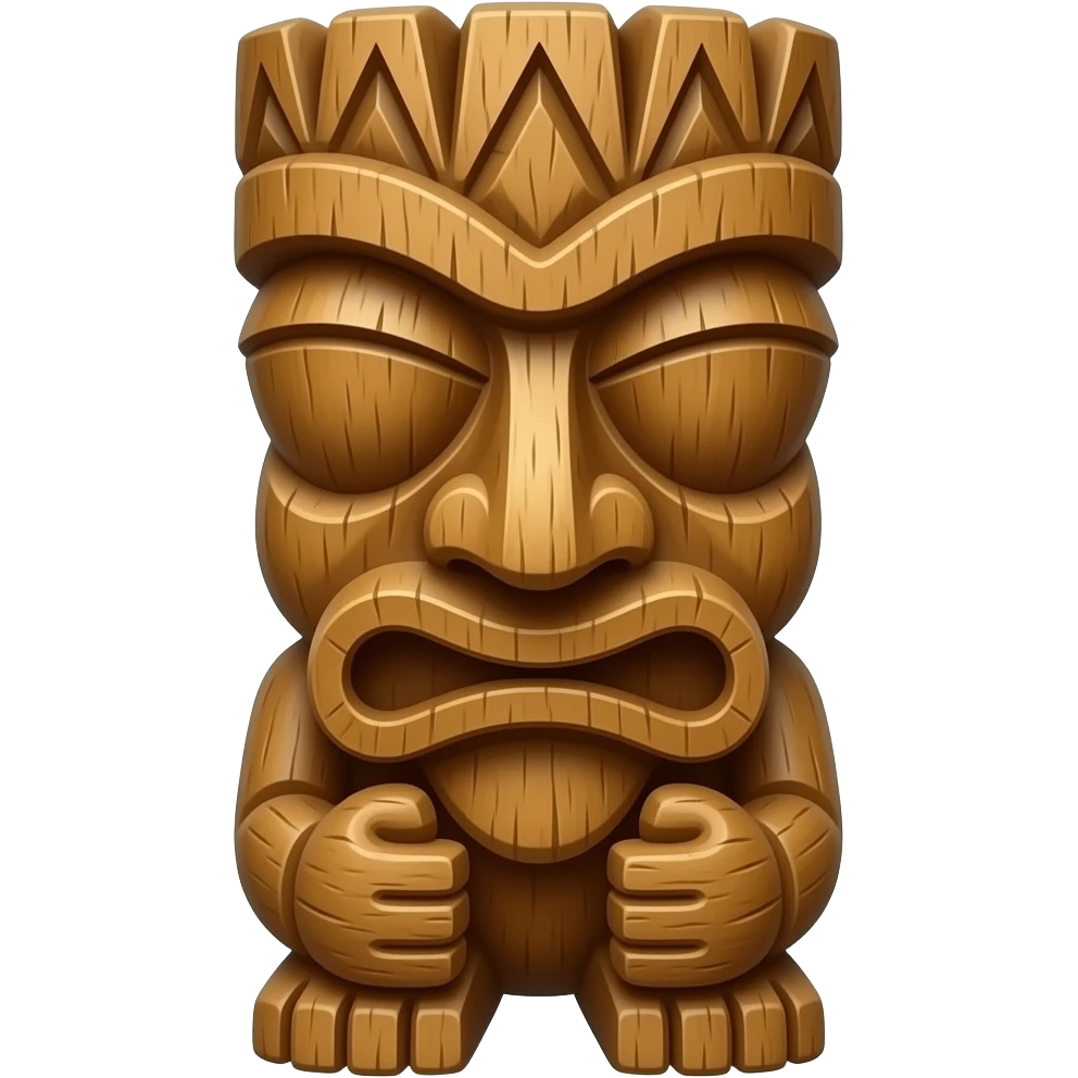 tiki wood statue emoji