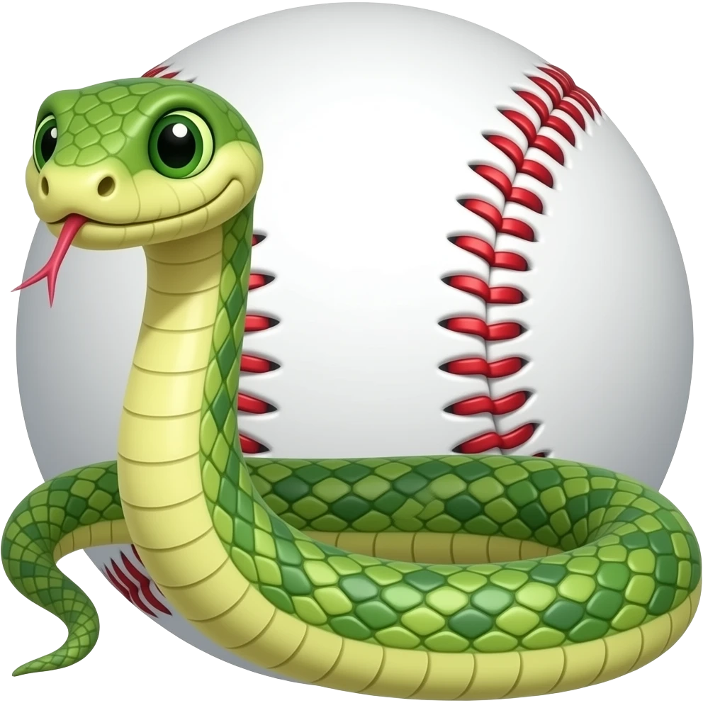 snake on a baseball emoji