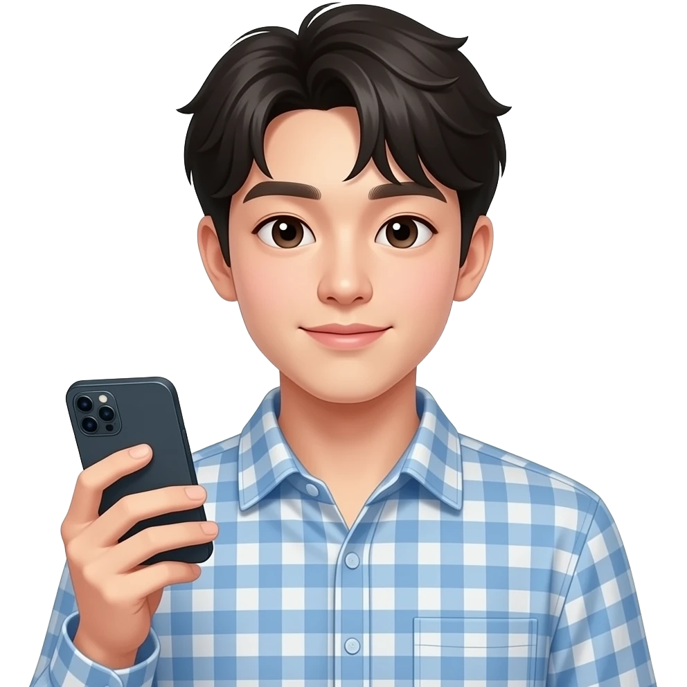 korean young man + cep telefonu emoji