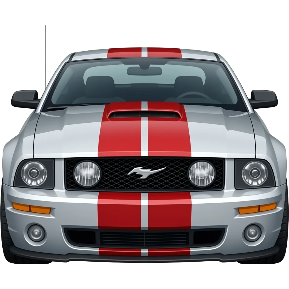 2006 Mustang GT, Silver with le mans red stripes emoji