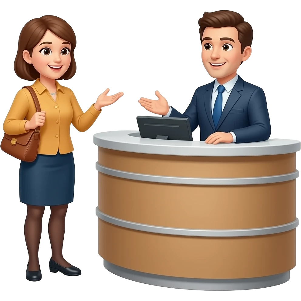 a person talking to a receptionist emoji