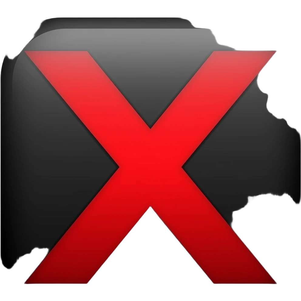 X vector red black background emoji