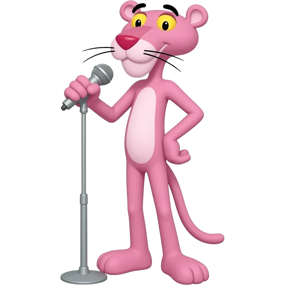 A pink panter singer emoji