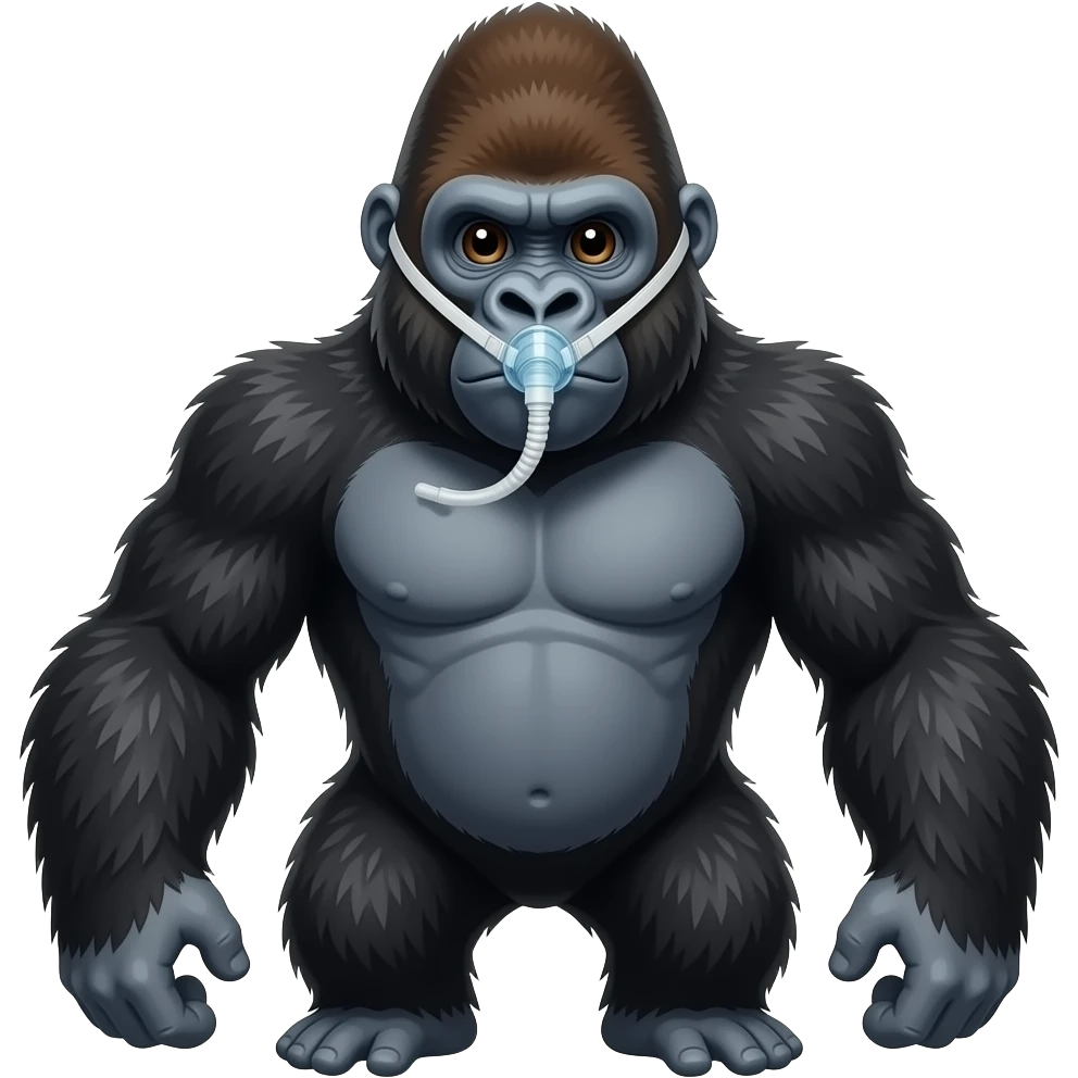 Gorilla wearing cpap emoji