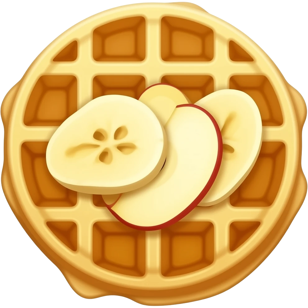 waffle with apple and banana emoji