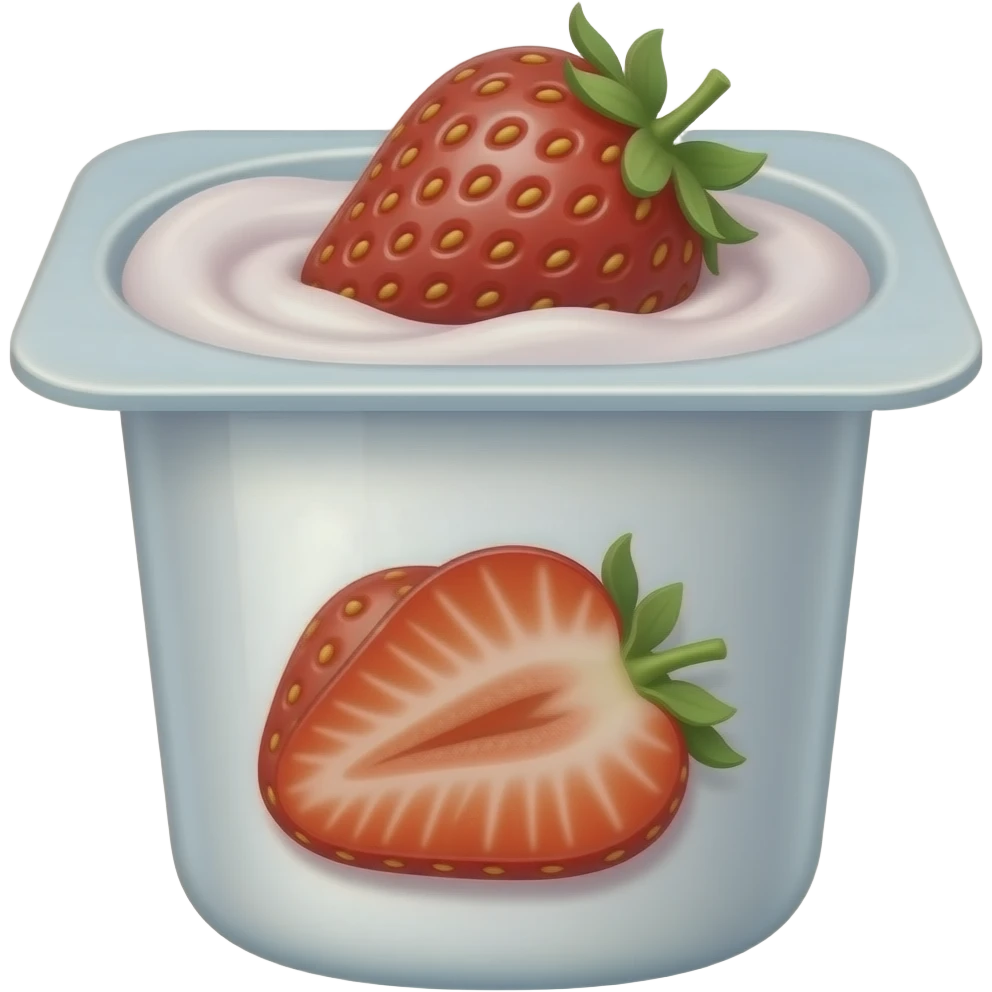 Container of strawberry yogurt emoji