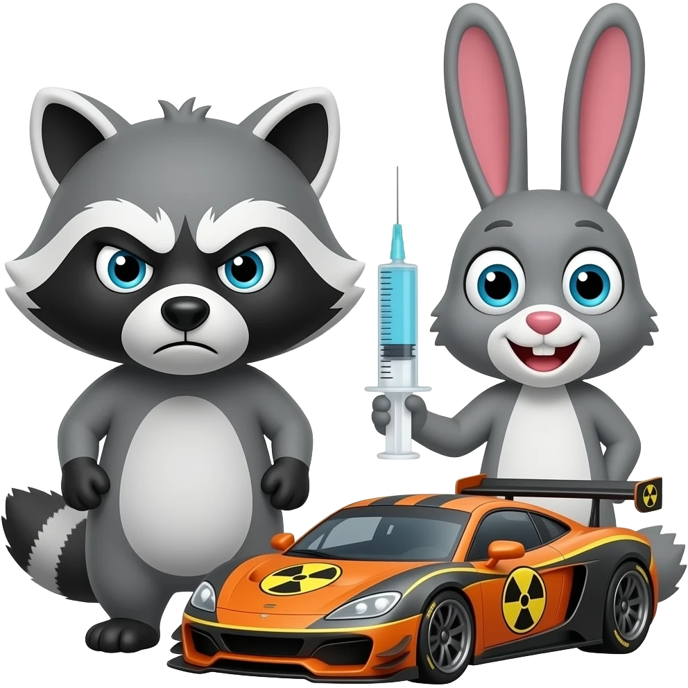 🦝🐇💉🏎️☢️🫜😡Rr emoji