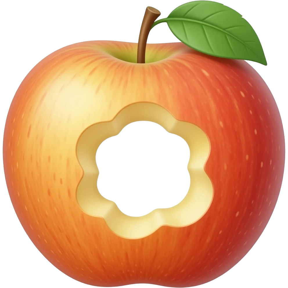 Hole in middle of apple peach emoji emoji