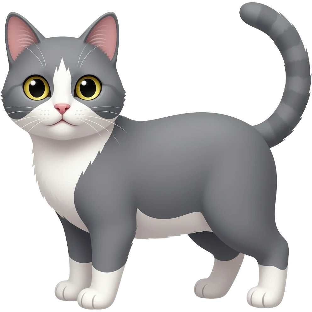 gray white cat emoji