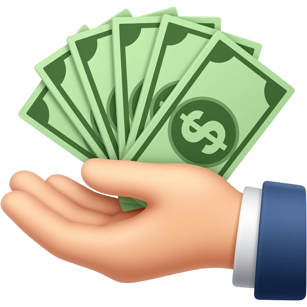mano con dinero emoji