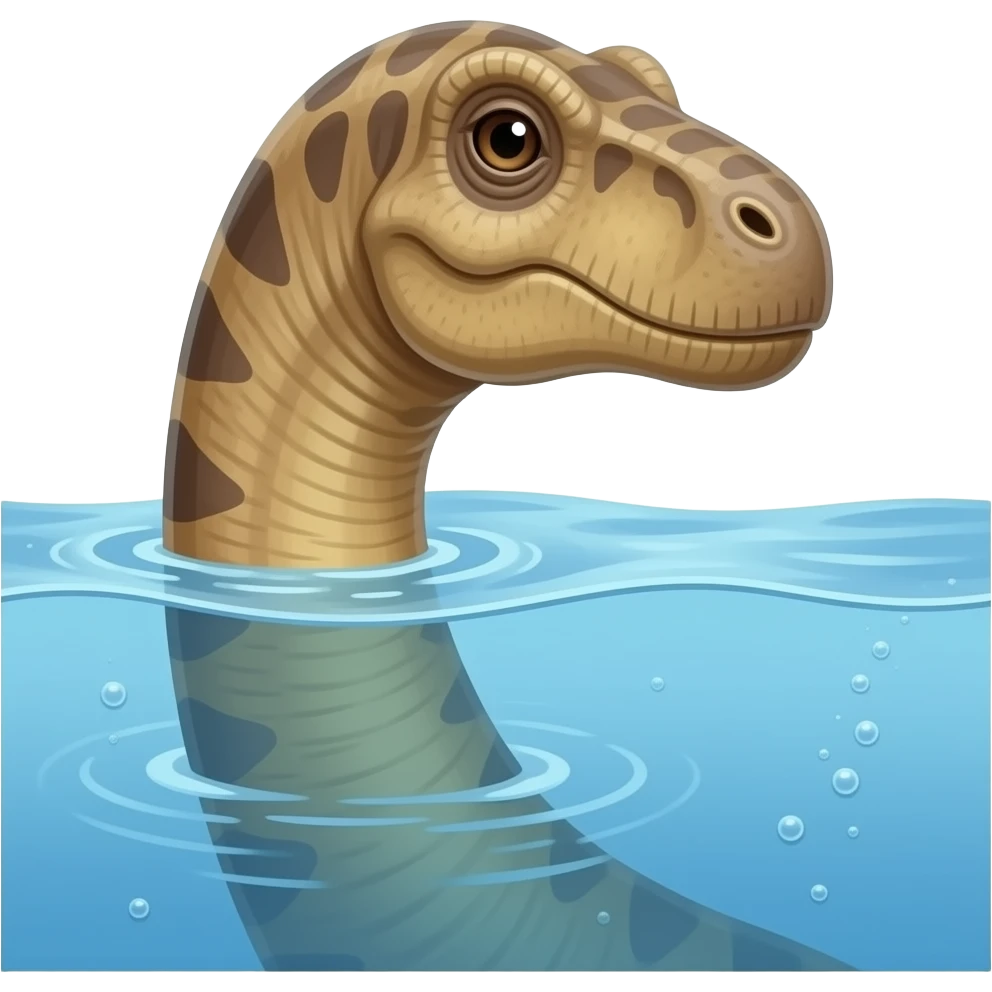 brachiosaurus with only neck and head visible above water emoji