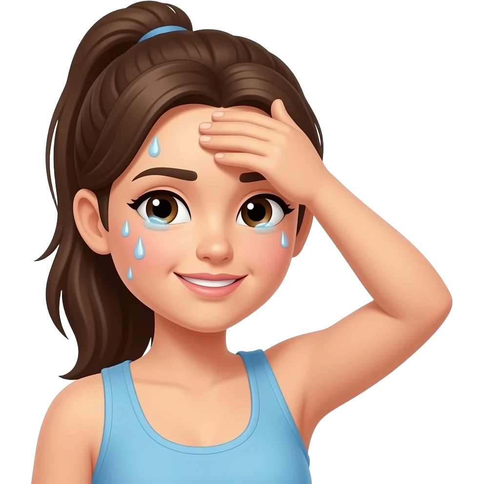 더워서 땀 흘리는 여자 emoji