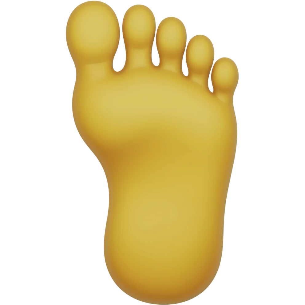 One yellow foot emoji