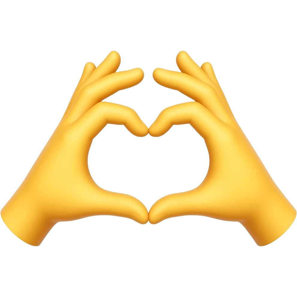 yellow hands heart emoji