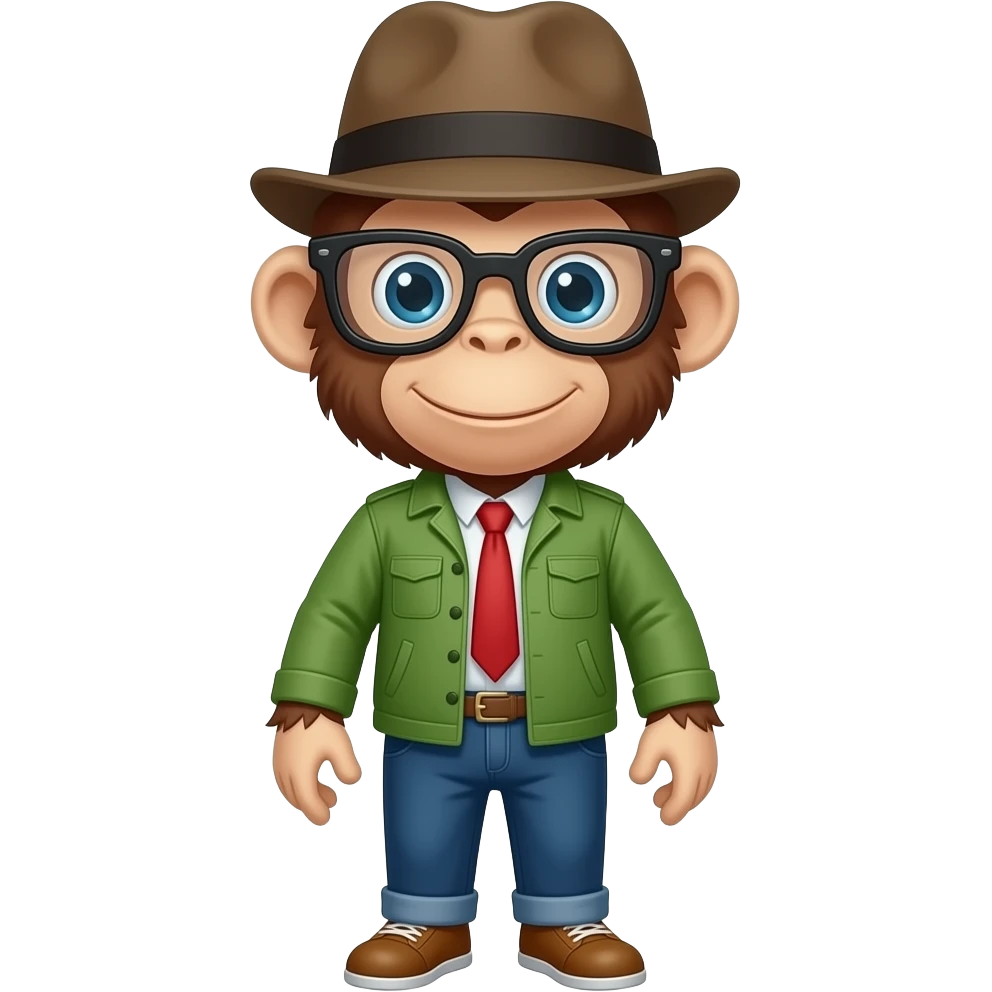 monkey with hat and glasses emoji