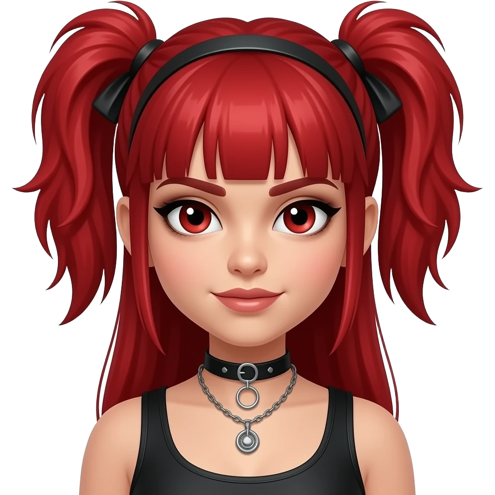 Emoji red hair mexican goth girl emoji
