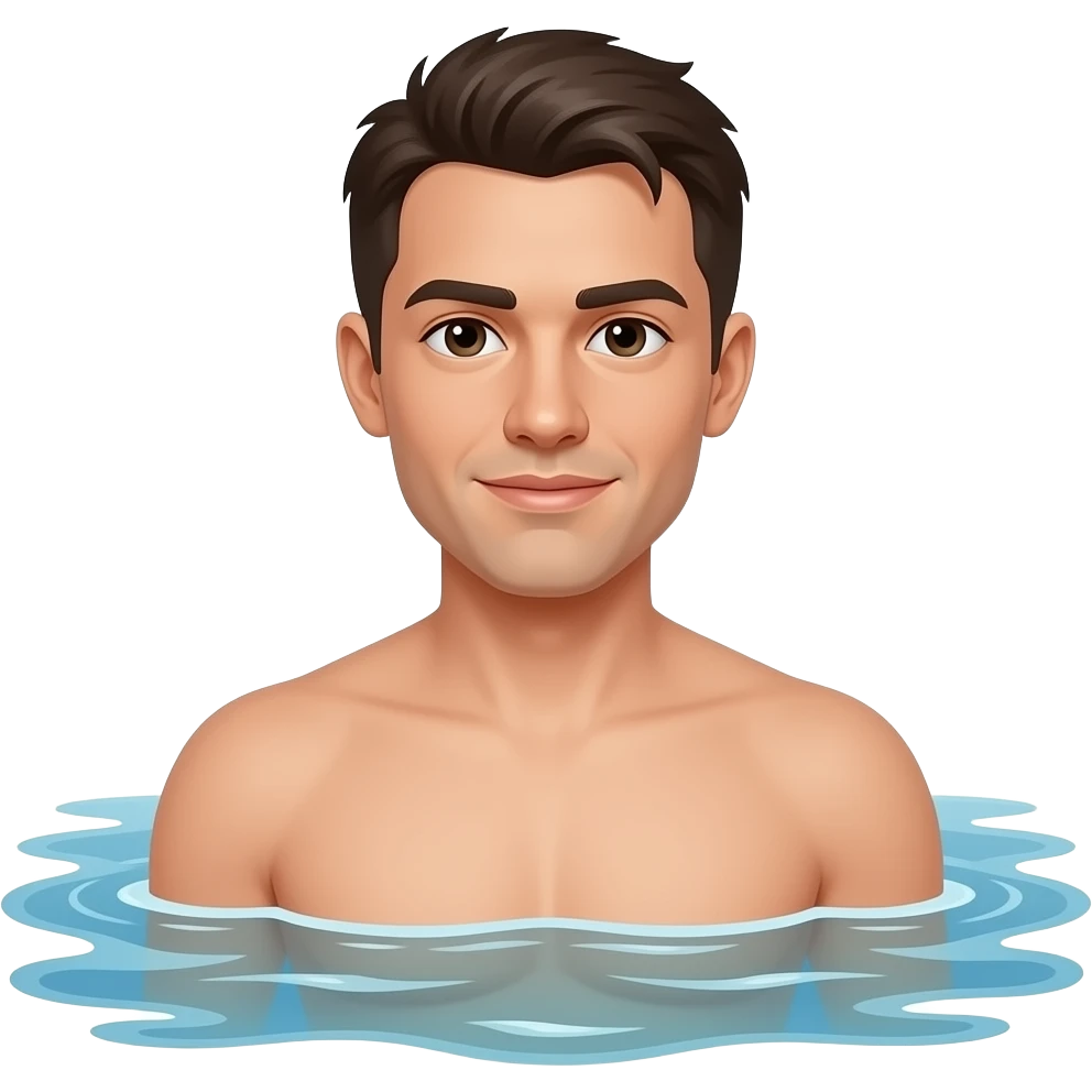A naked man wading in the sea emoji