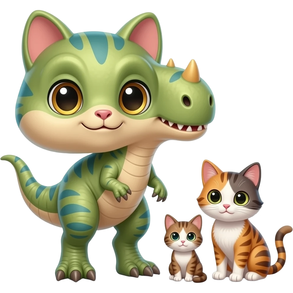dinosaur with a cat mom emoji