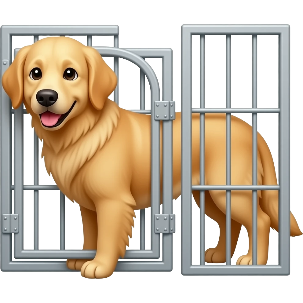The golden go into the kennel emoji