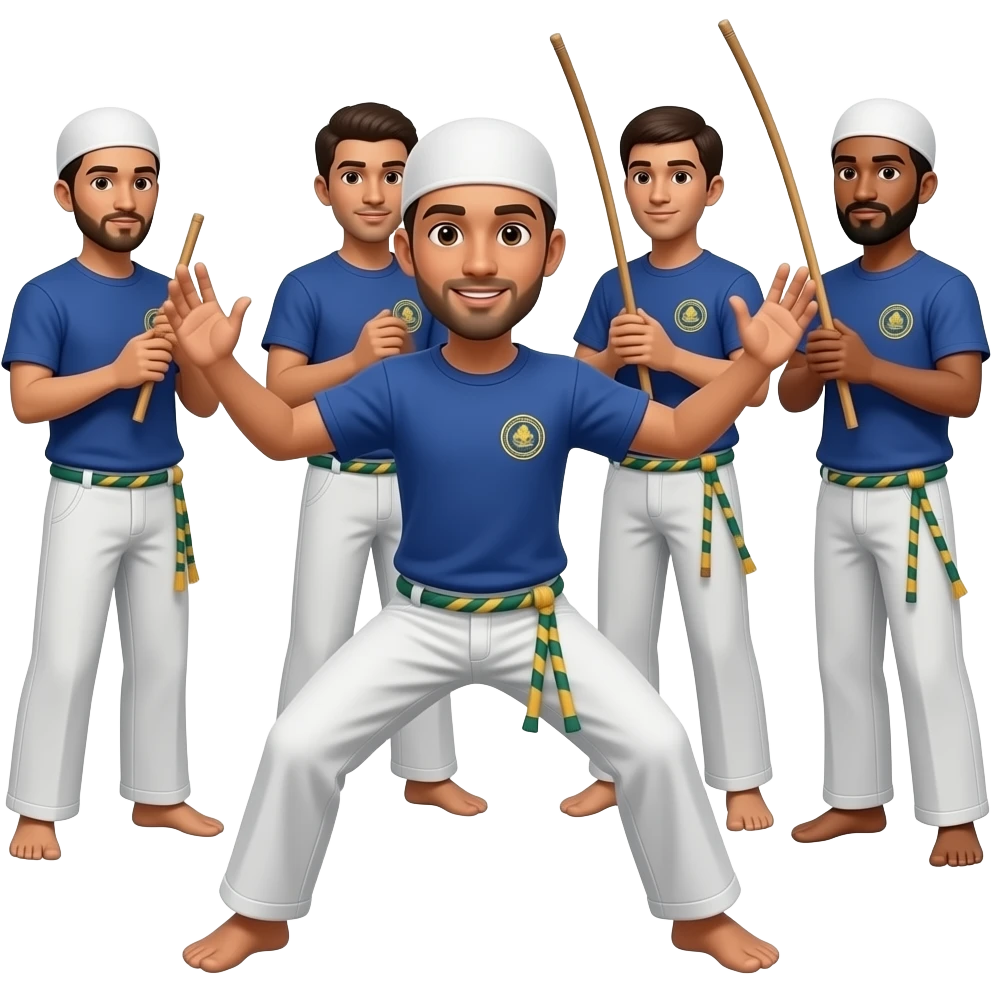 Crie uma muçulmana capoeirista, jogando com outros capoeiristas emoji
