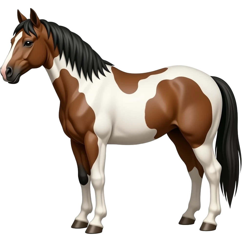 Horse standing brown and white emoji