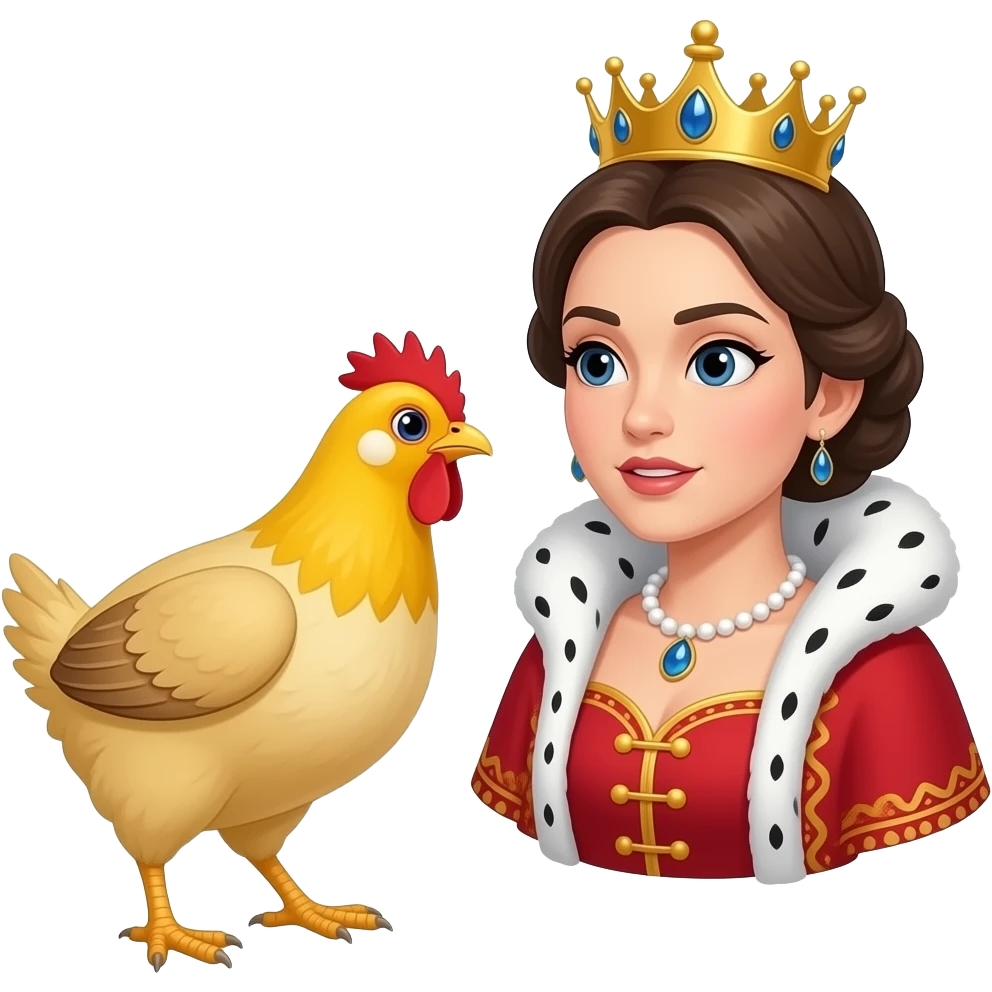 Q for Quiet yellow emoji quail,Quacker and queen confront him emoji