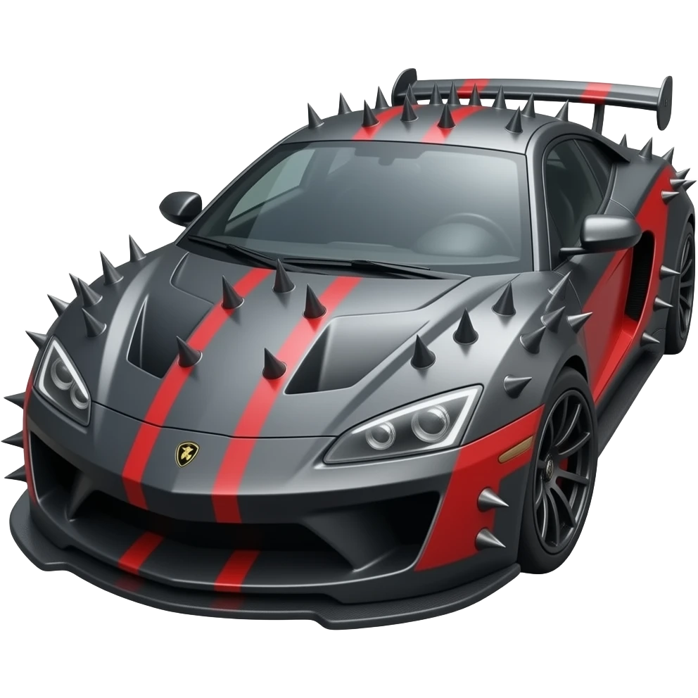 Interceptor tiv 2 car and spike and design collor black and red have deploy emoji