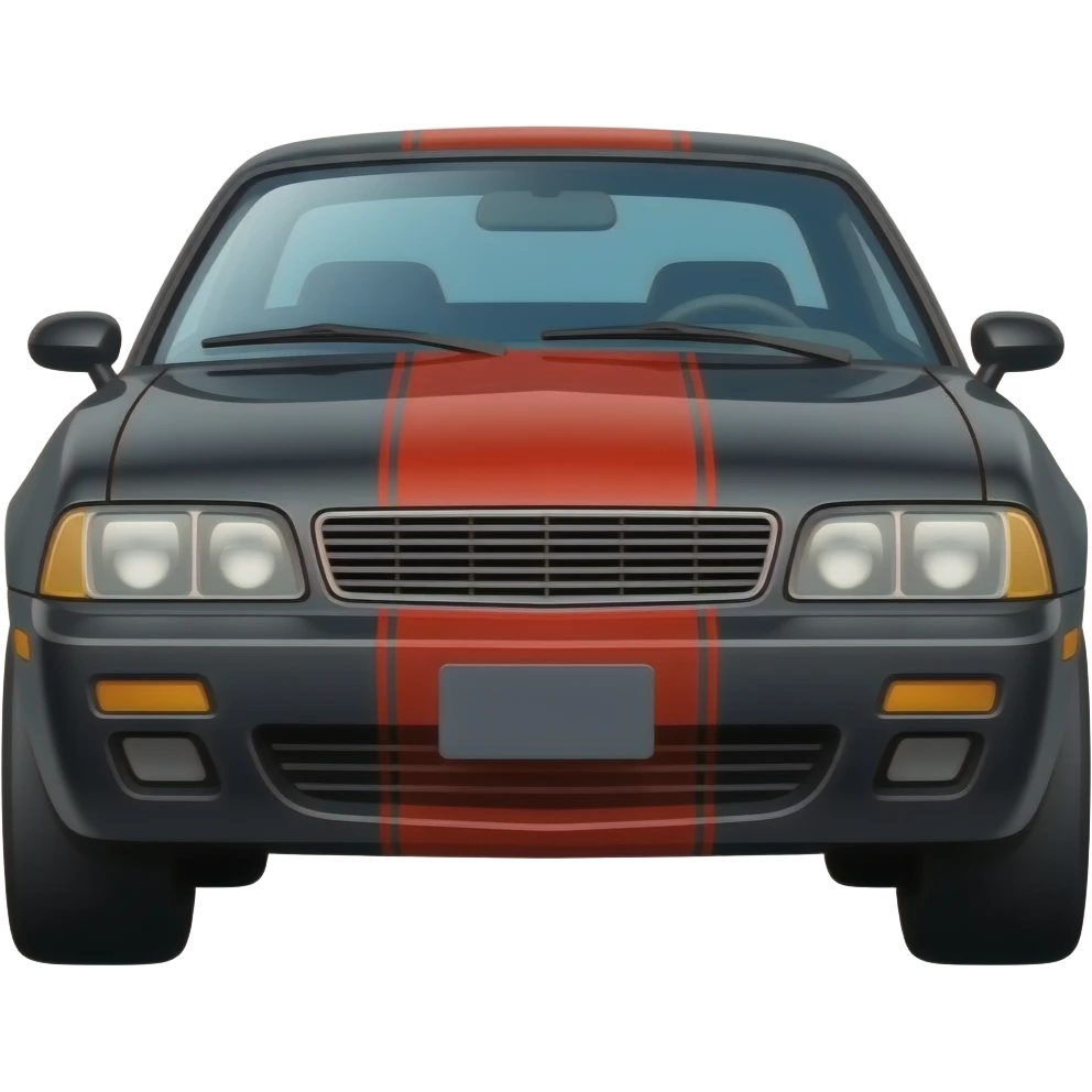 kitt black transam knight rider red bar, highly detailed hyper realistic emoji