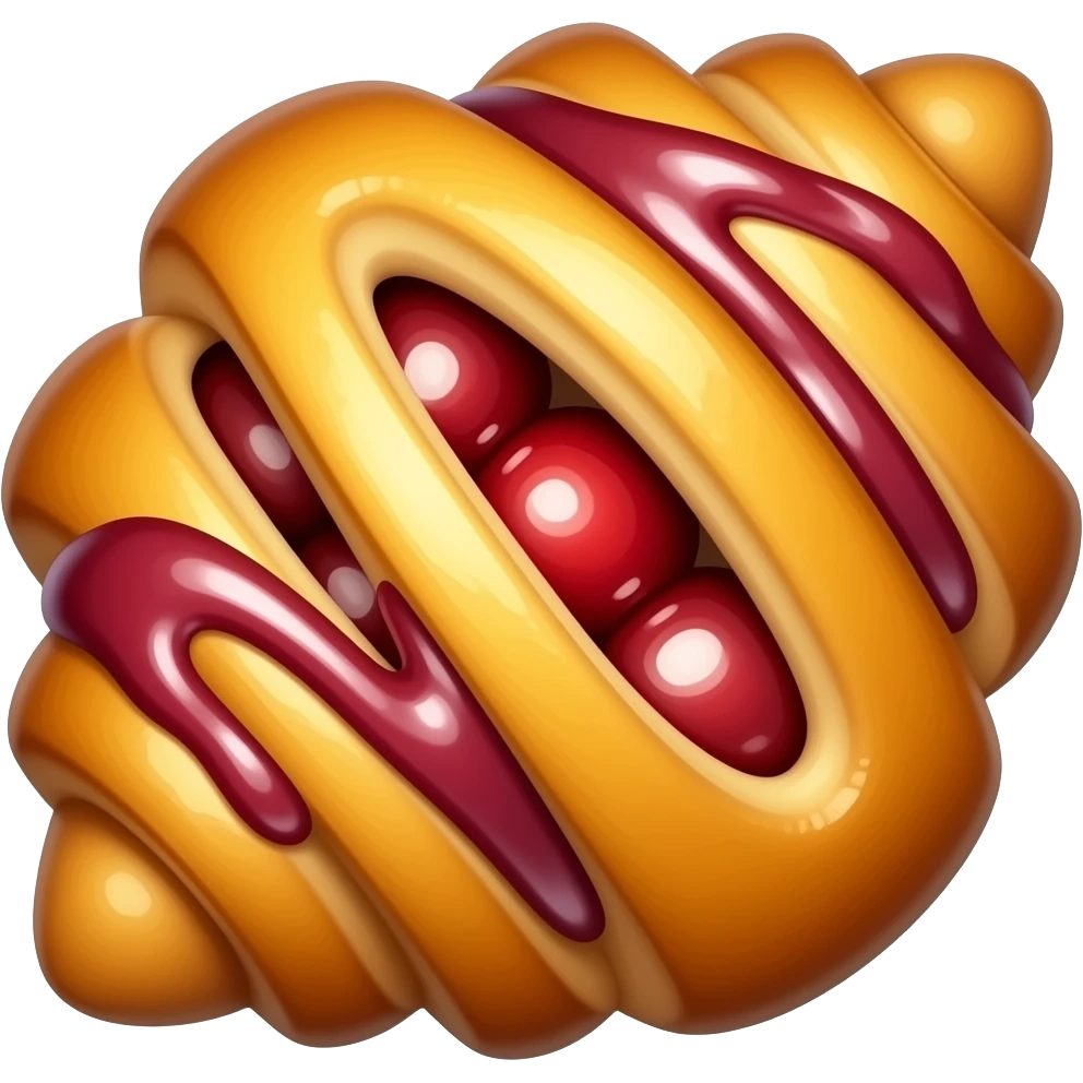 Warm Danish pastry cherry sauce emoji