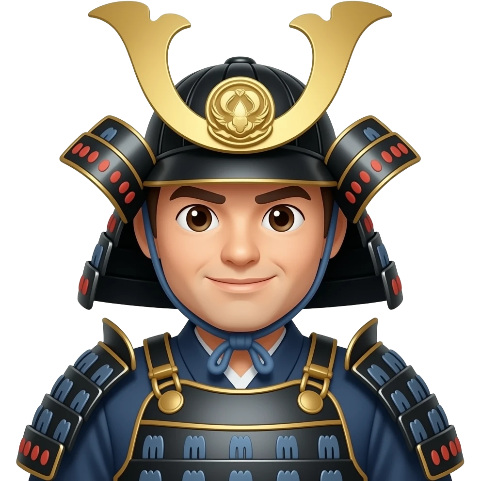 iOS 26.4风格的samurai的emoji，需要半身 emoji