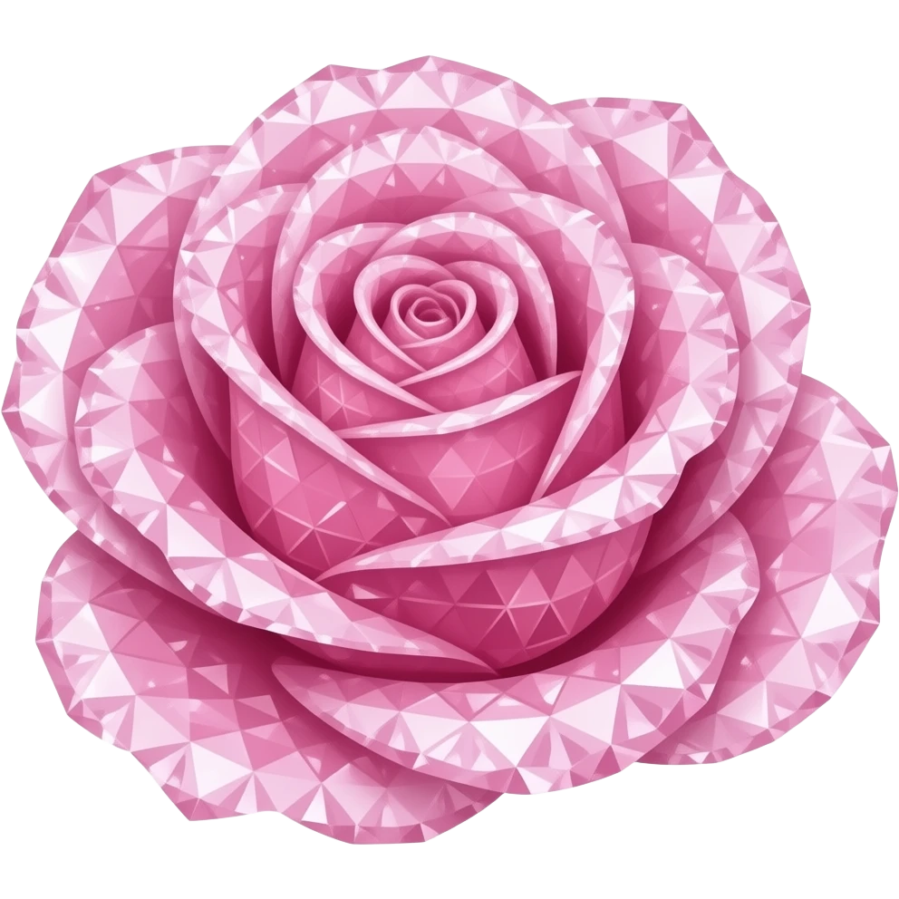 pink rose made of diamond emoji