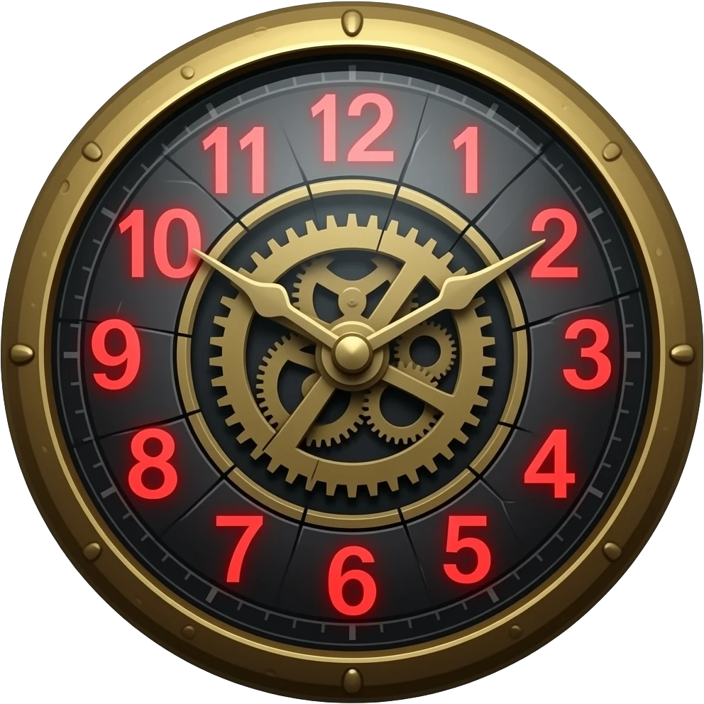a cursed clock emoji
