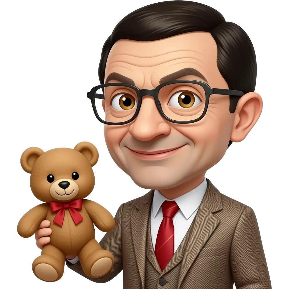 Mr Bean happy  and teddy emoji