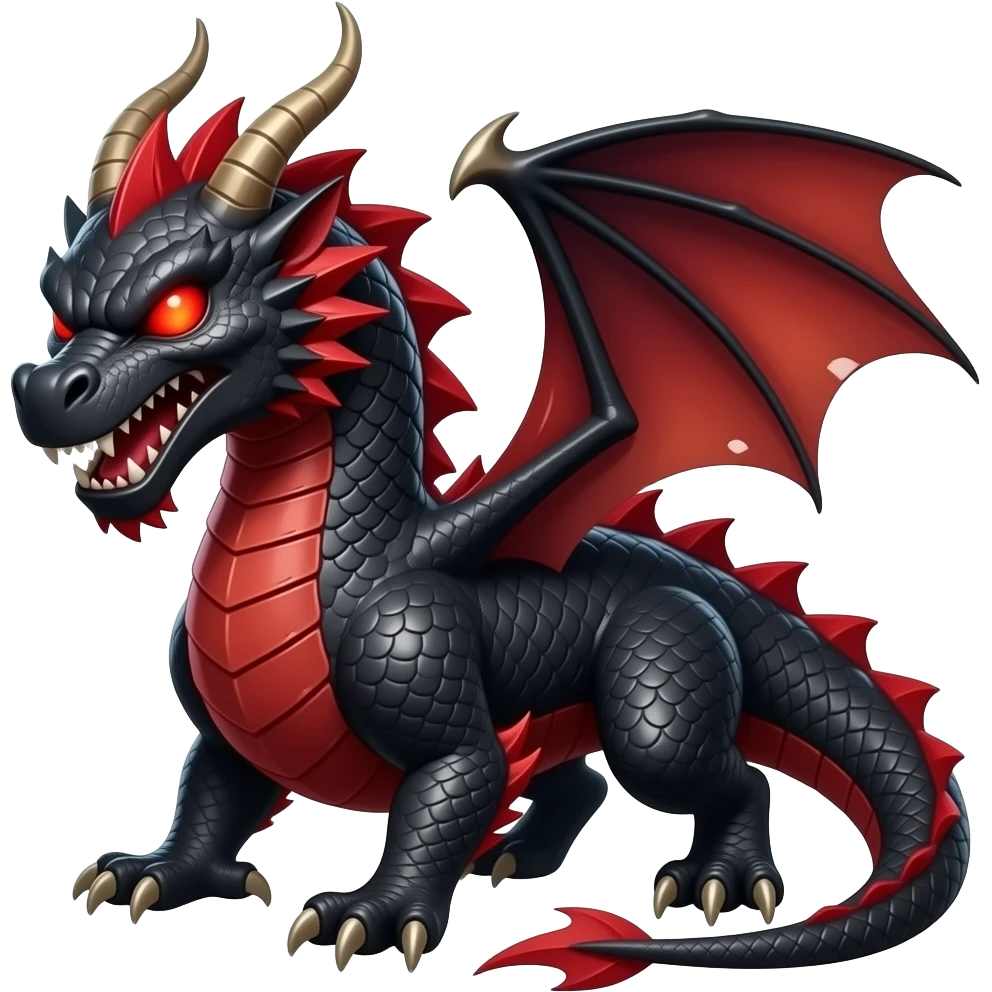Dragon black and red divine no eyes red eyes angry expression emoji