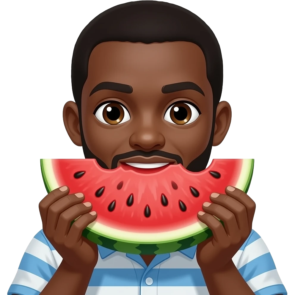 black eating watermelon emoji