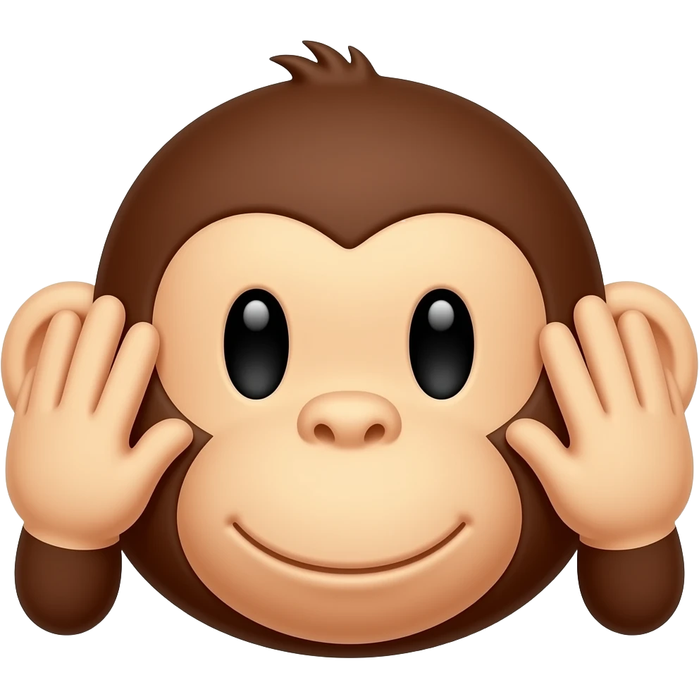 monkey face Covers his ears with his hands emoji