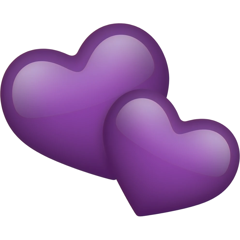 two deep purple hearts emoji