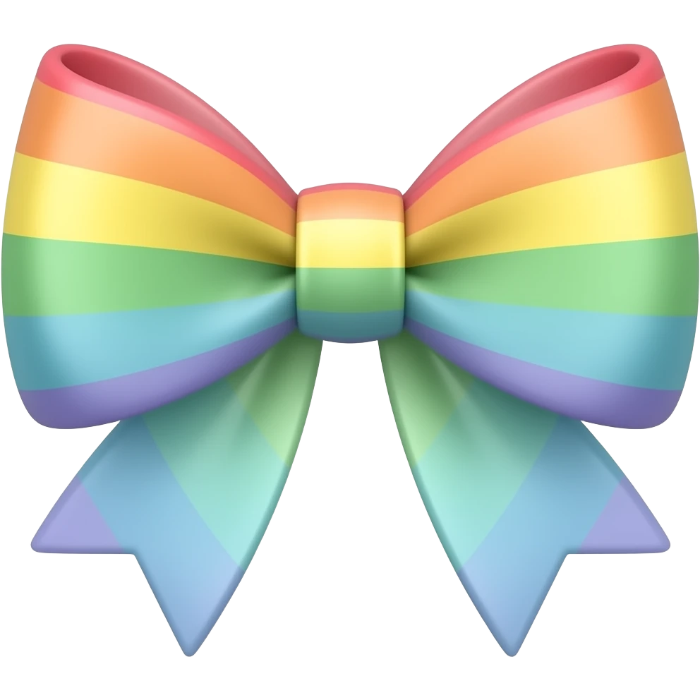 Rainbow pastel with bow emoji